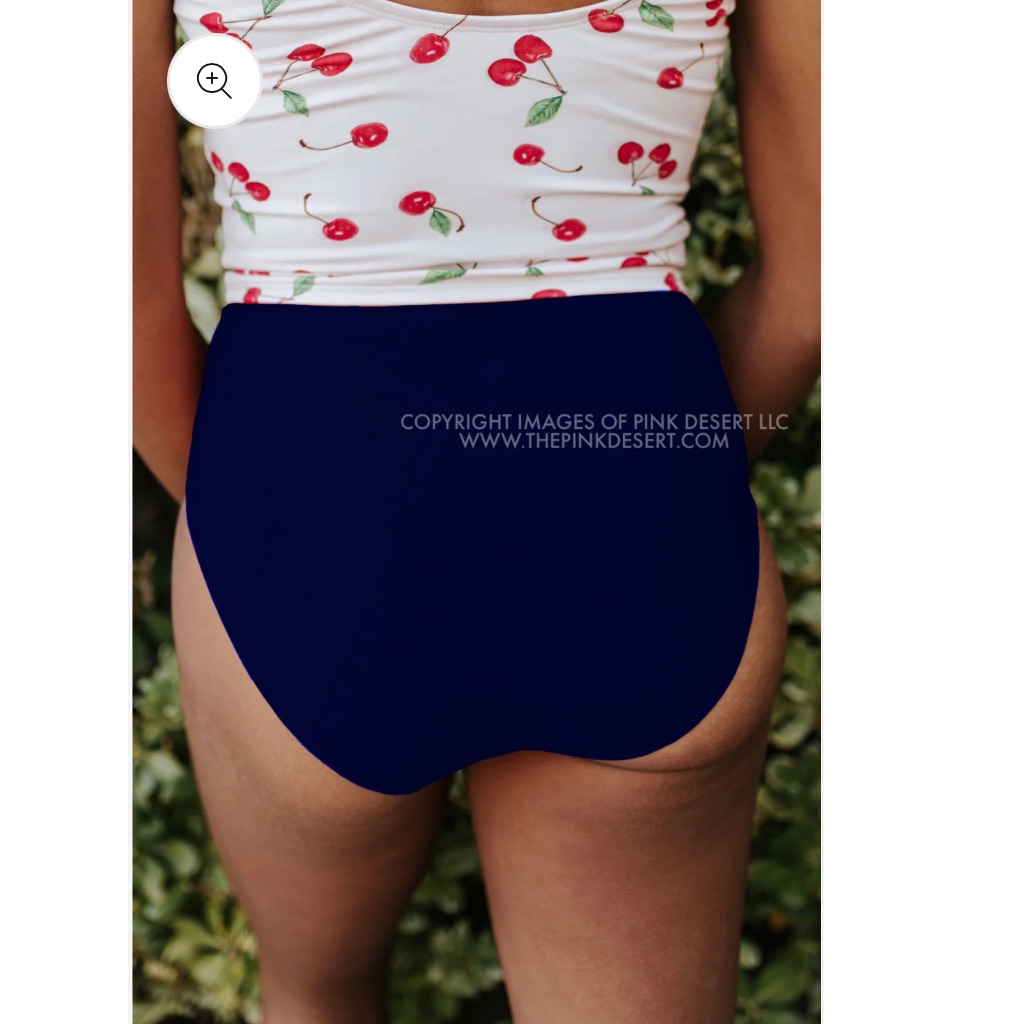 High Waist Swim Bottoms - Vintage Cut From Pink Desert — image 3 of 7